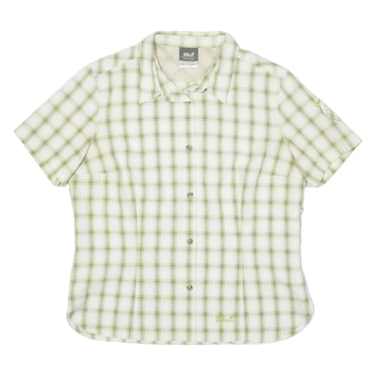 JACK WOLFSKIN Womens Shirt Green Check UK 16