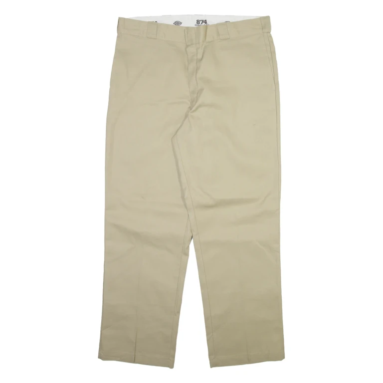 DICKIES 874 Workwear Mens Trousers Beige Regular Straight W38 L30
