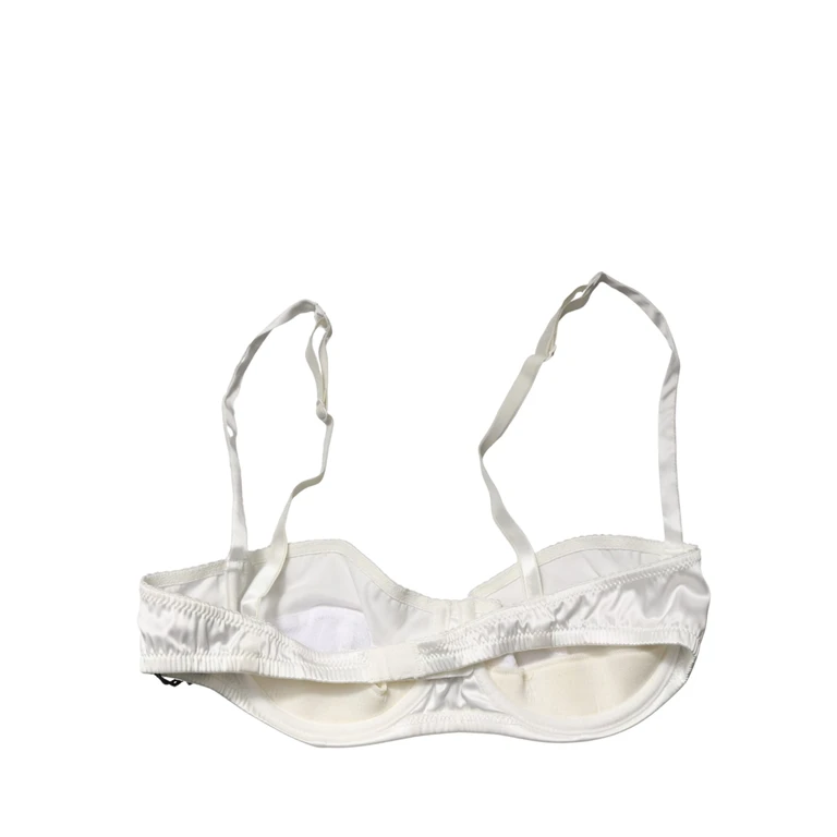 Dolce & Gabbana White Semi-Pad Underwire Balconette Underwear Elastane Silk Clothing - Women