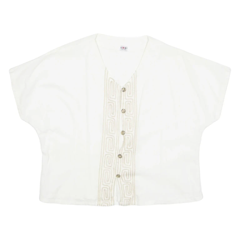 ANIR Womens Blouse Cream L