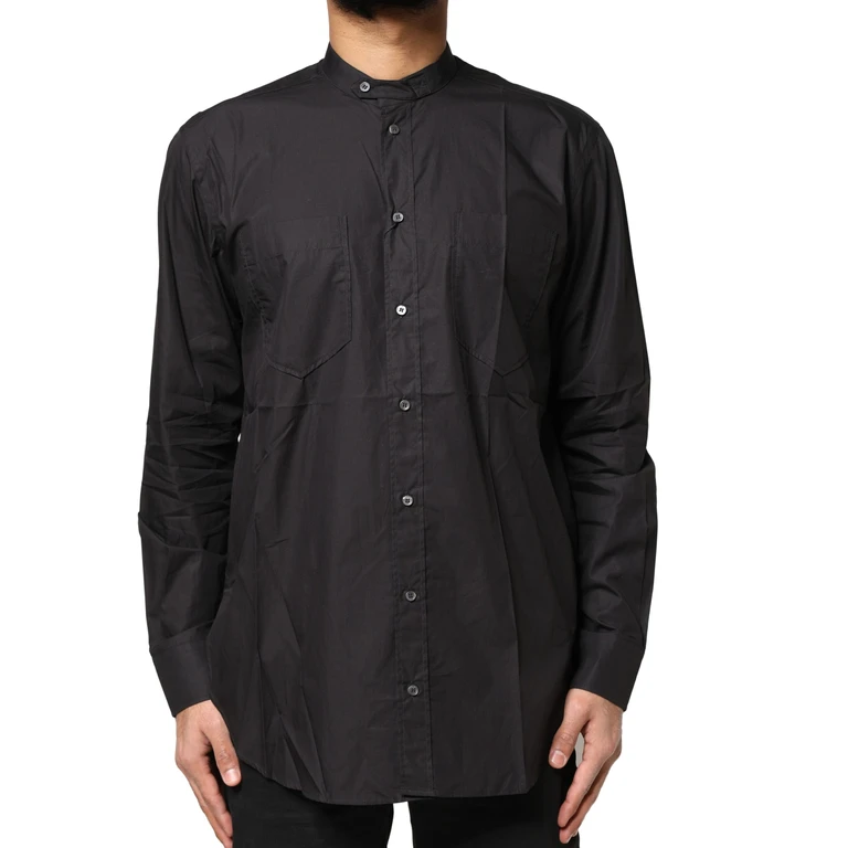 Dolce & Gabbana Black Cotton Button Down Men Casual Shirt - Men