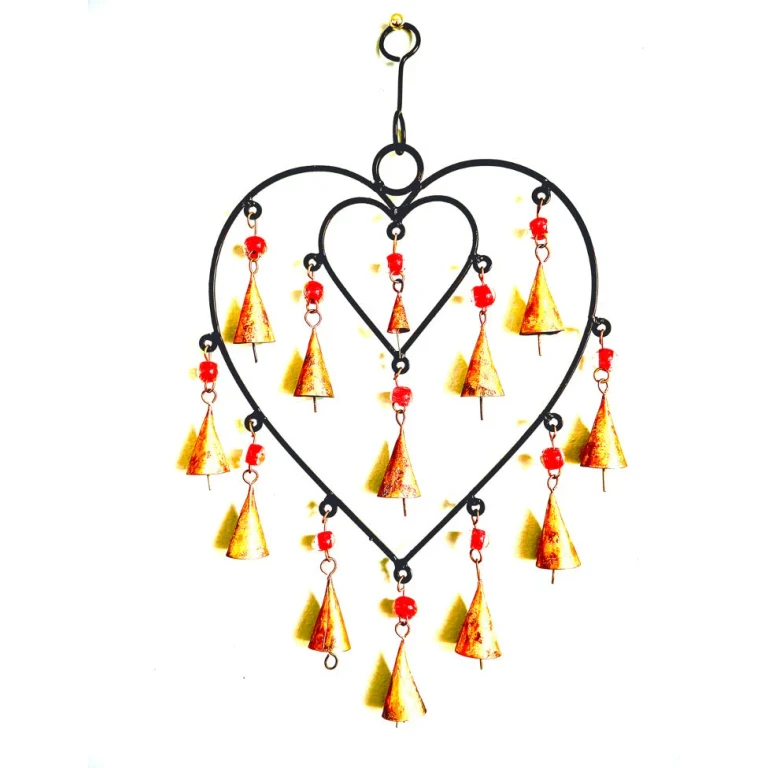 Heart Chime sacred space home decor hanging brass bells