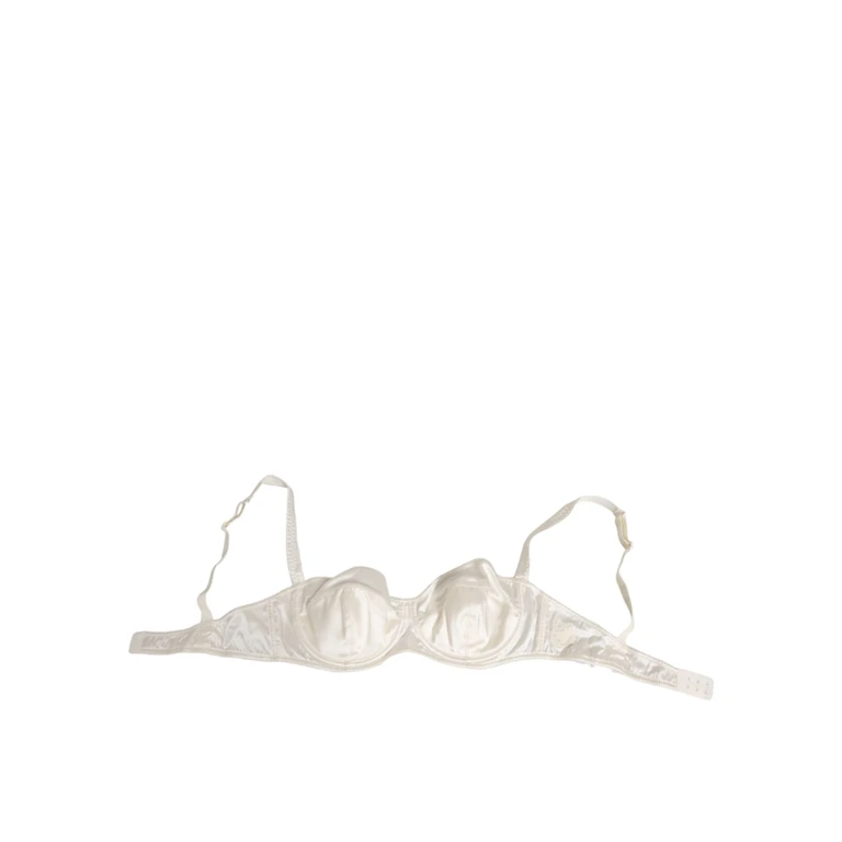 Dolce & Gabbana White Silk Satin Balconnet Lingerie Bra Underwear Clothing - Women