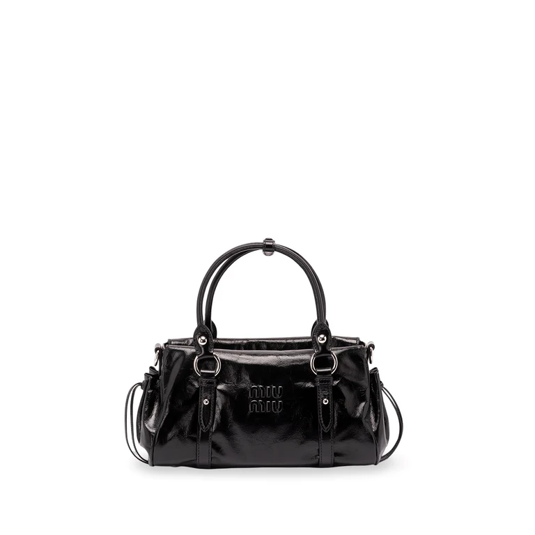 Borsa a mano in pelle lucida