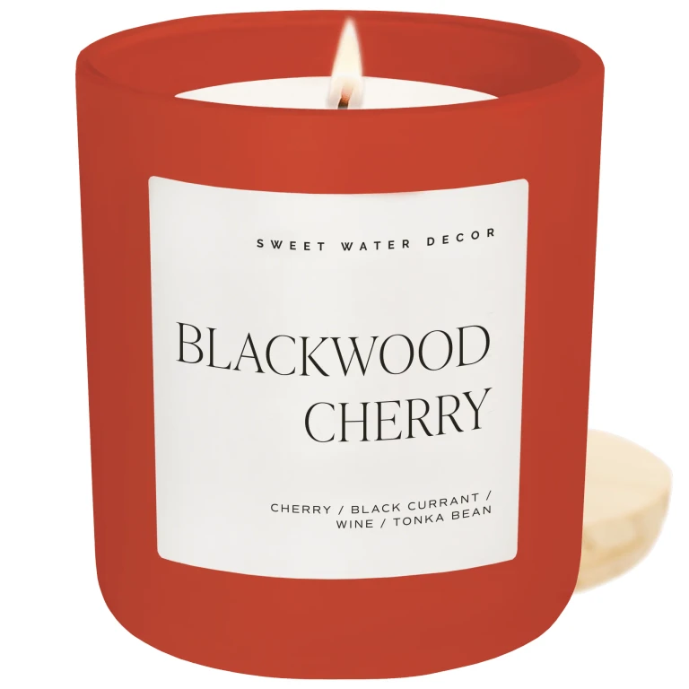 Blackwood Cherry Soy Candle - Red Matte Jar - 15 oz