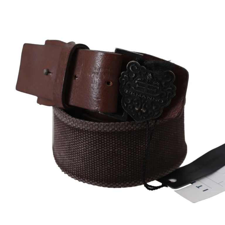 Dark Brown Leather Wide Buckle Waist Belt - Women
