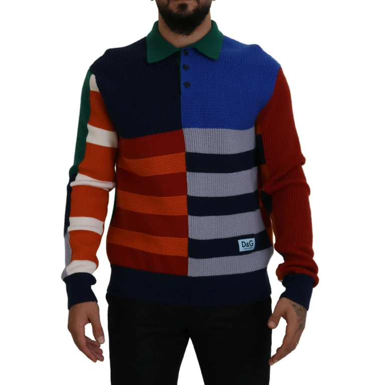 Dolce & Gabbana Multicolor Stripes Wool Pullover Sweater Virgin Clothing - Men