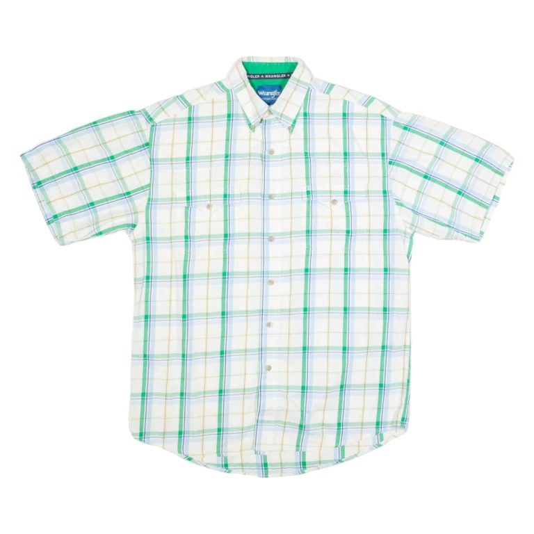 WRANGLER Mens Shirt White Check M