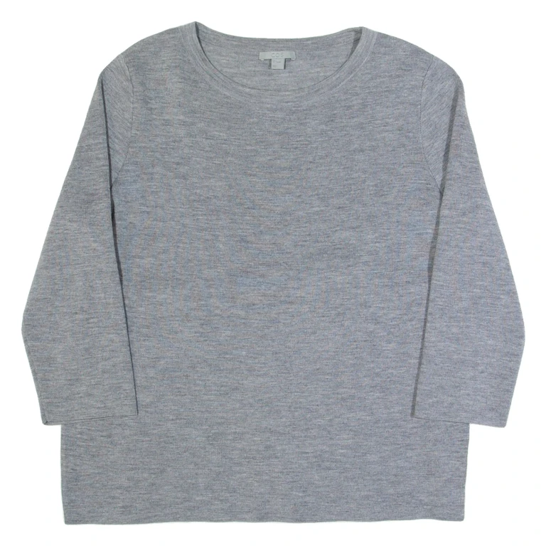 COS Shirt Underlay Womens Jumper Grey Tight Knit Wool S