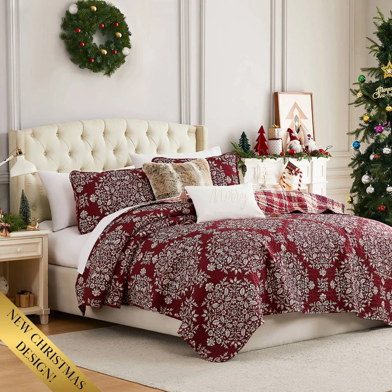 Christmas Carol Oversized 5-Piece Quilt Set
