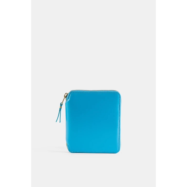 Medium Zipped Leather Wallet Blue Small Goods - Women
