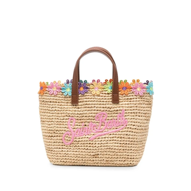 Handbag Flowers Trim Mini Tote
