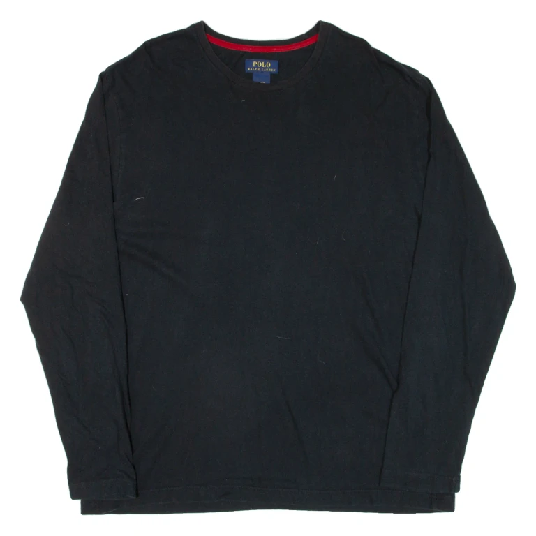 POLO RALPH LAUREN Mens T-Shirt Black Long Sleeve L