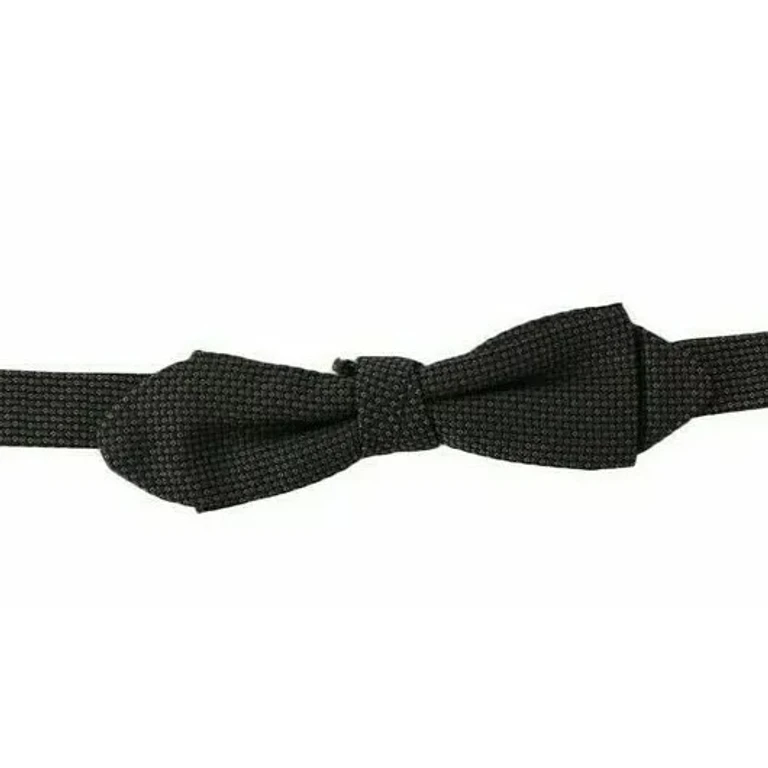 Gray Pattern Silk Adjustable Neck Bow Tie - Men