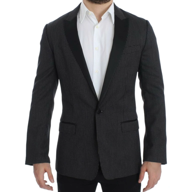 Black Wool Slim Martini Blazer Clothing - Men