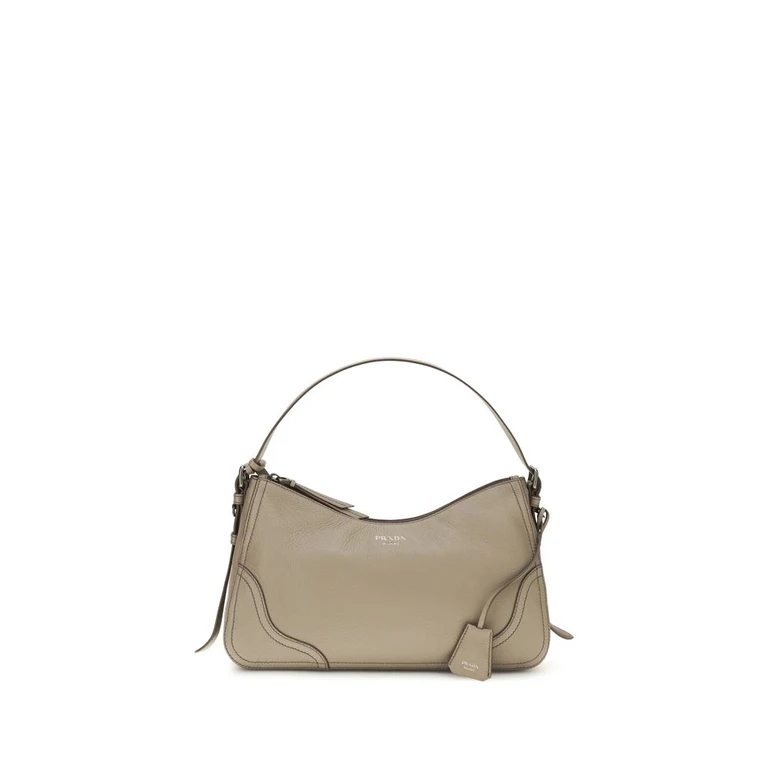 Prada Gray Calf Leather Bos Taurus Shoulder Bag - Women