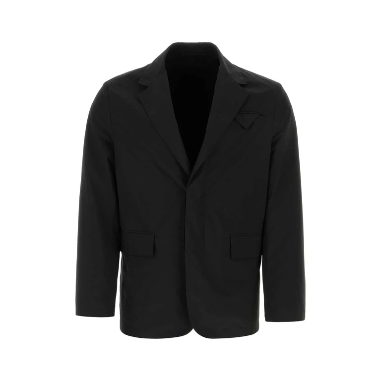 Prada Black Polyester And Nylon Blazer Nero Exterior: Giacche E Gilet - Men