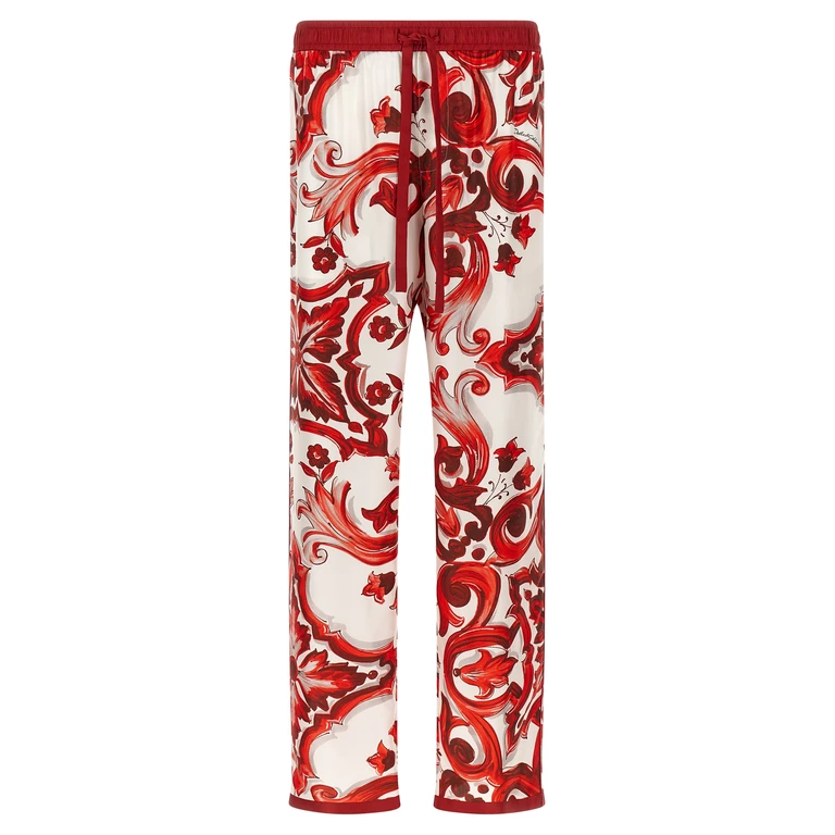 Multicolor Silk Casual Pants - Men