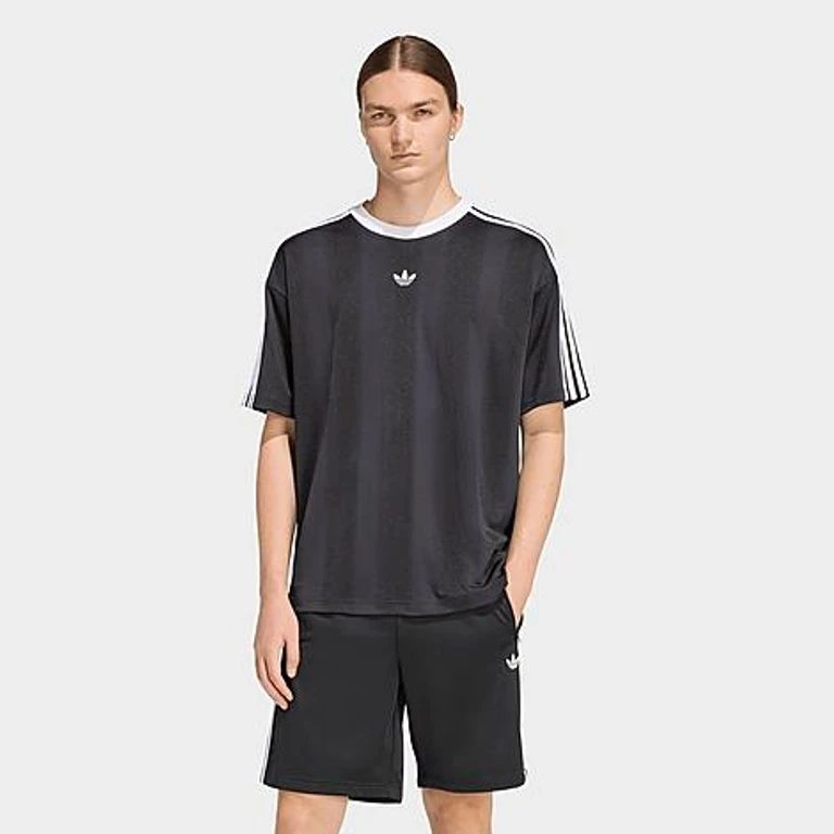 adidas Men's Originals adicolor Jacquard Jersey in Black Size: XS