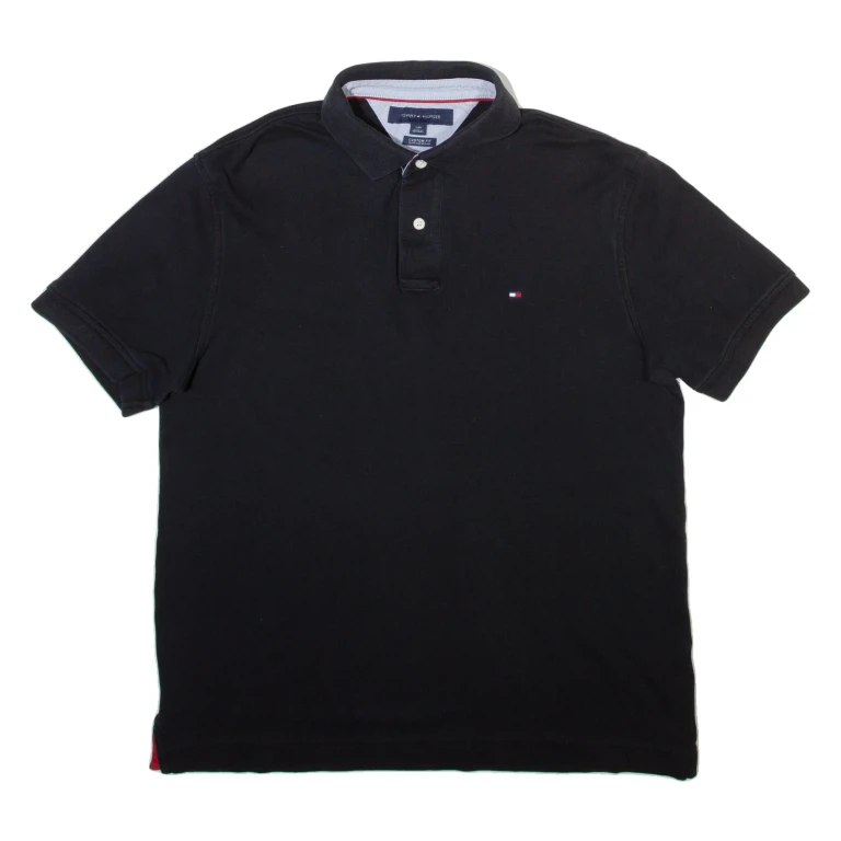 TOMMY HILFIGER Mens Polo Shirt Black L