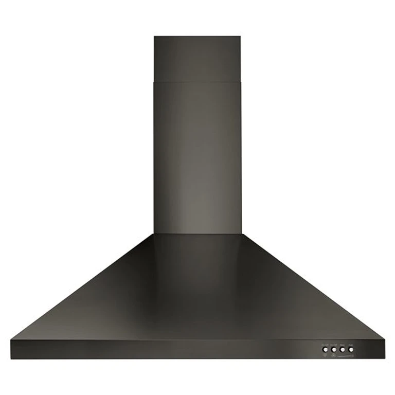 Contemporary Black Stainless Wall Mount Range Hood 30" WVW53UC0HV