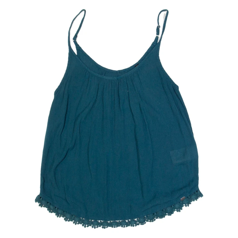 SUPERDRY Womens Camisole Top Blue V-Neck Sleeveless Viscose XS