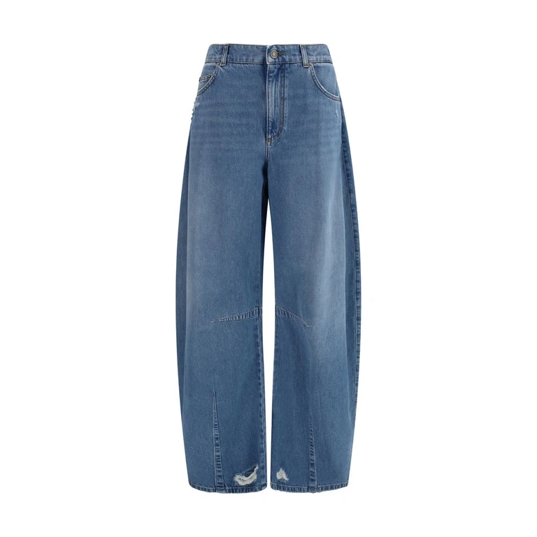 Blue Cotton Relaxed Fit Jeans Clothing - Women