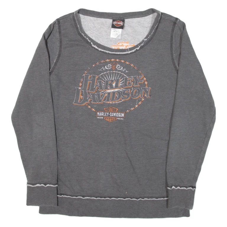 HARLEY DAVIDSON Womens Sweatshirt Grey M