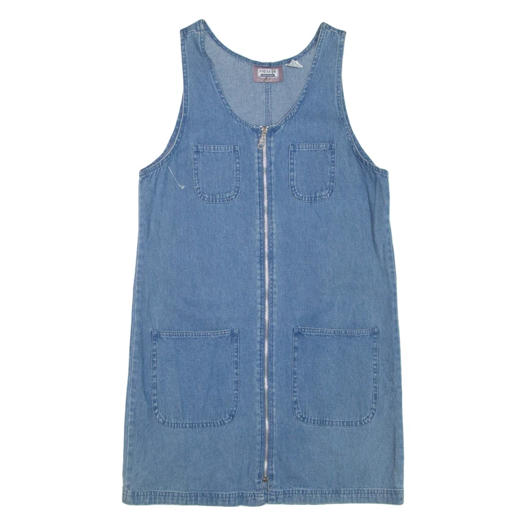 PREMIER Womens Shift Dress Blue Denim Sleeveless Short S