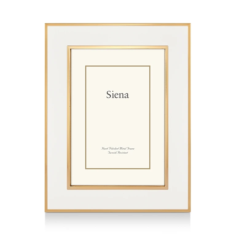 Siena Wide Enamel with Gold Frame, 8 x 10