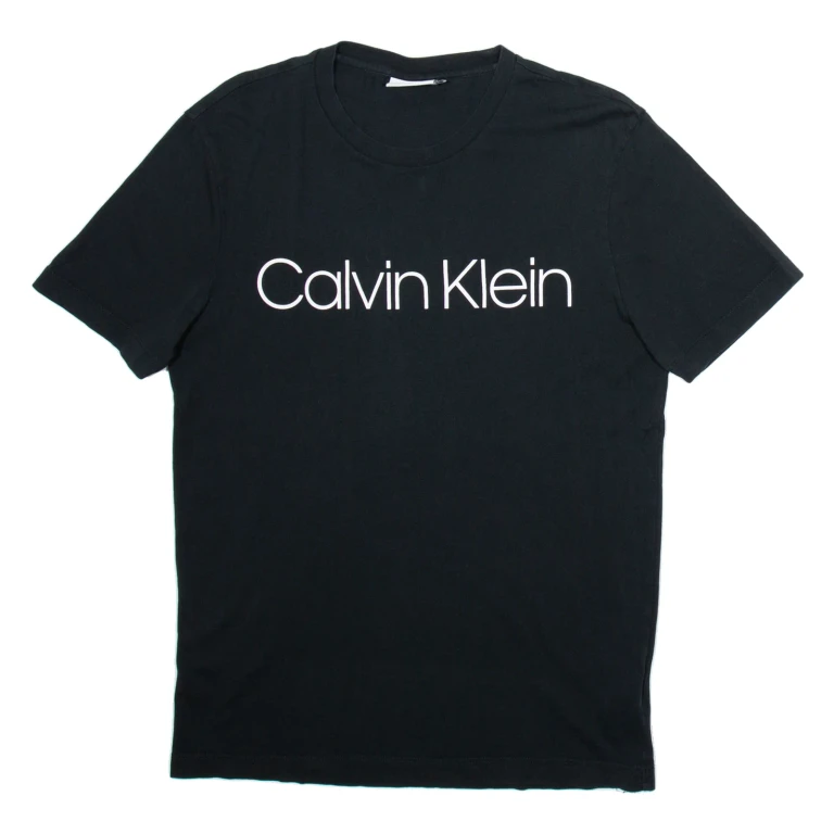 CALVIN KLEIN Mens T-Shirt Black S