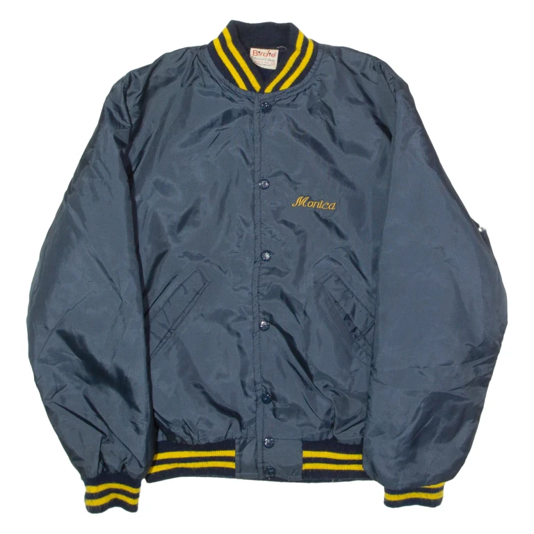 BIRDIE Forest Hills 'Monica' Womens Bomber Jacket Blue 80s USA XS