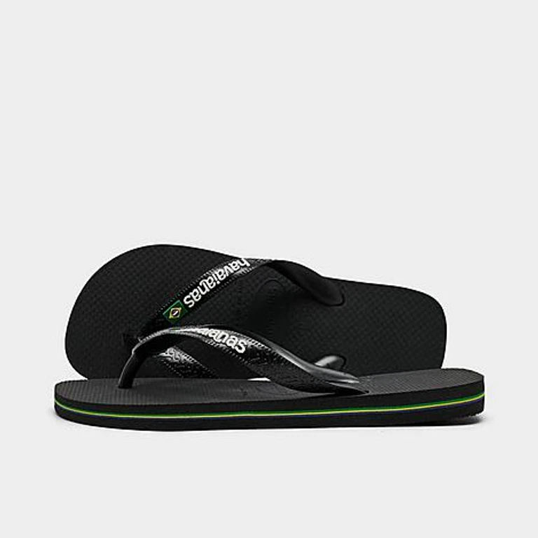 Havaianas Women's Brasil Logo Flip-Flop Sandals in Black Size: 6