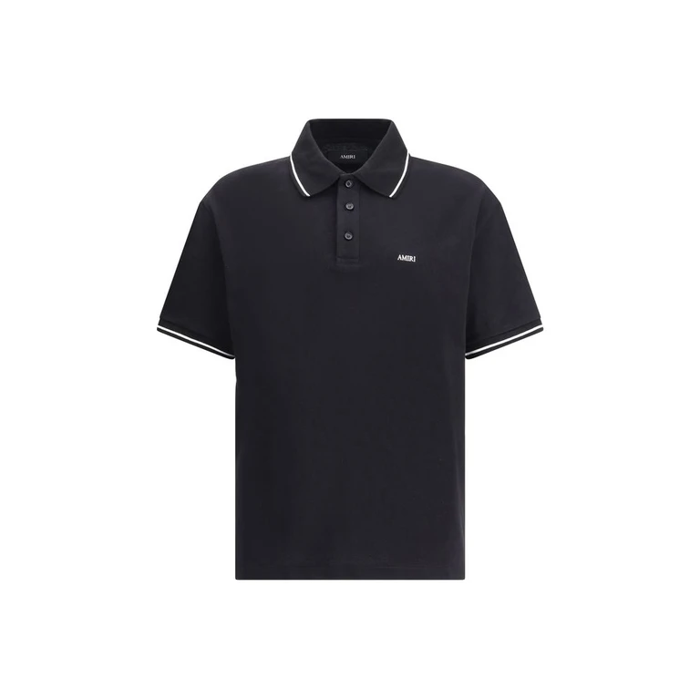 Black Cotton Polo T-Shirt - Men