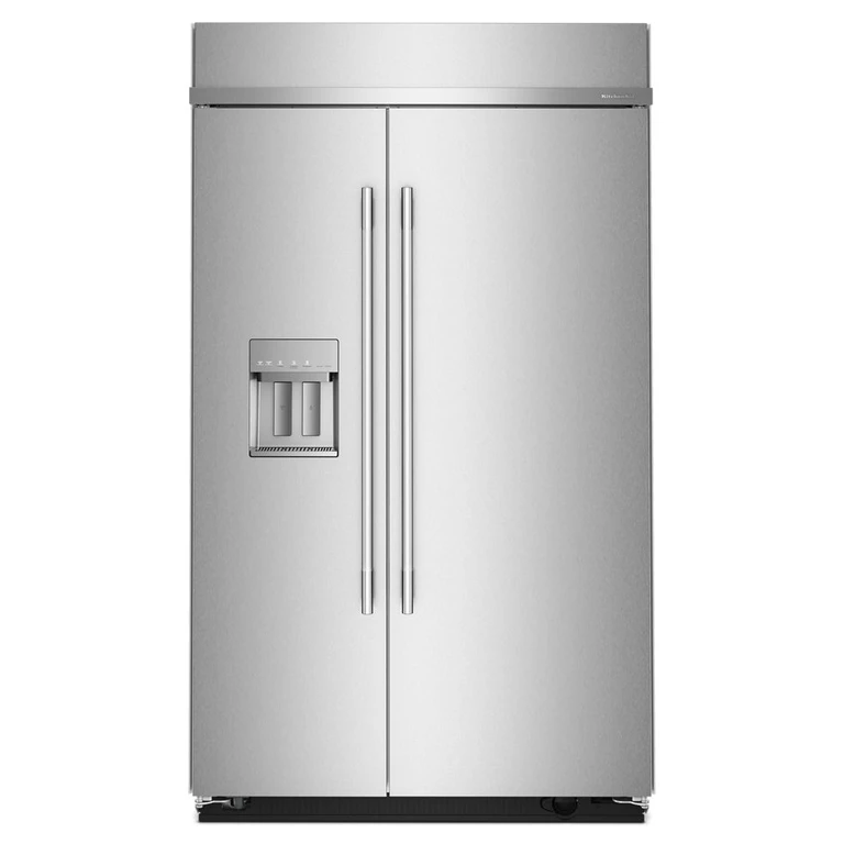 29.4 Cu. Ft. 48 in. Built-In Side-By-Side Refrigerator w/ Exterior Water & Ice Dispenser Measured Fill In Printshield Finish in Stainless Steel