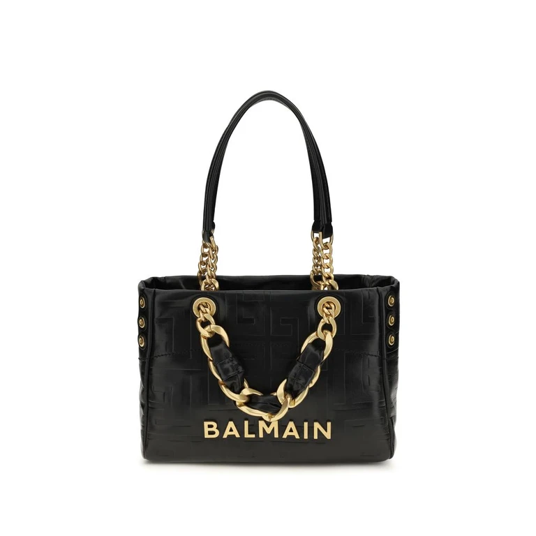 Balmain Black Calf Leather Bos Taurus Shoulder Bag - Women