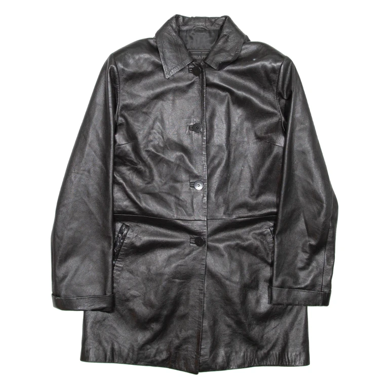 VERA PELLE Womens Jacket Black Leather L