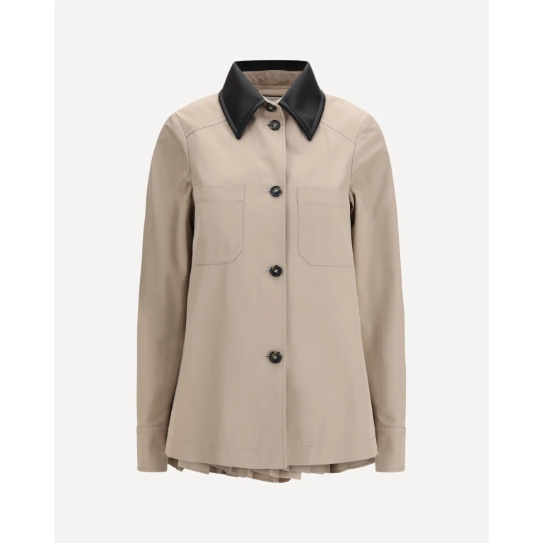 Max Mara Sportmax Baumwoll-Gabardine-Hemd mit Faltenrücken