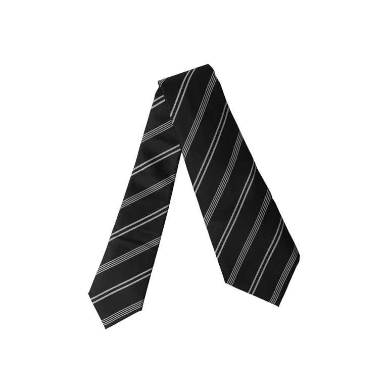Dolce & Gabbana Black White Stripes Silk Adjustable Women Necktie Tie And - Women