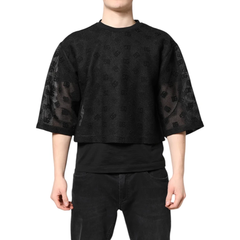 Dolce & Gabbana Black See Through Logo Short Sleeves T-Shirt Cotton Polyester - Men