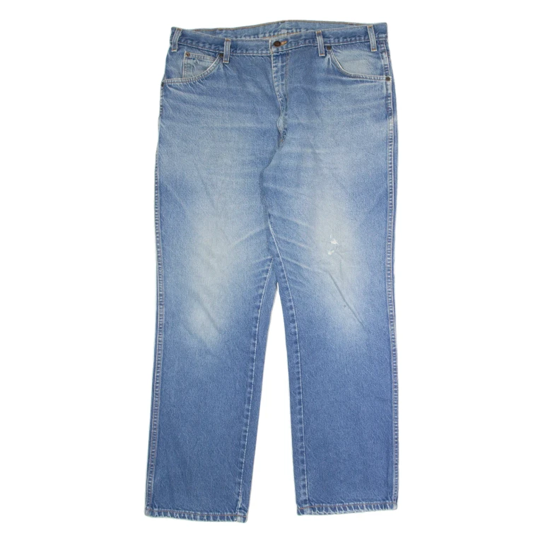 DICKIES Mens Jeans Blue Regular Straight Stone Wash W40 L32