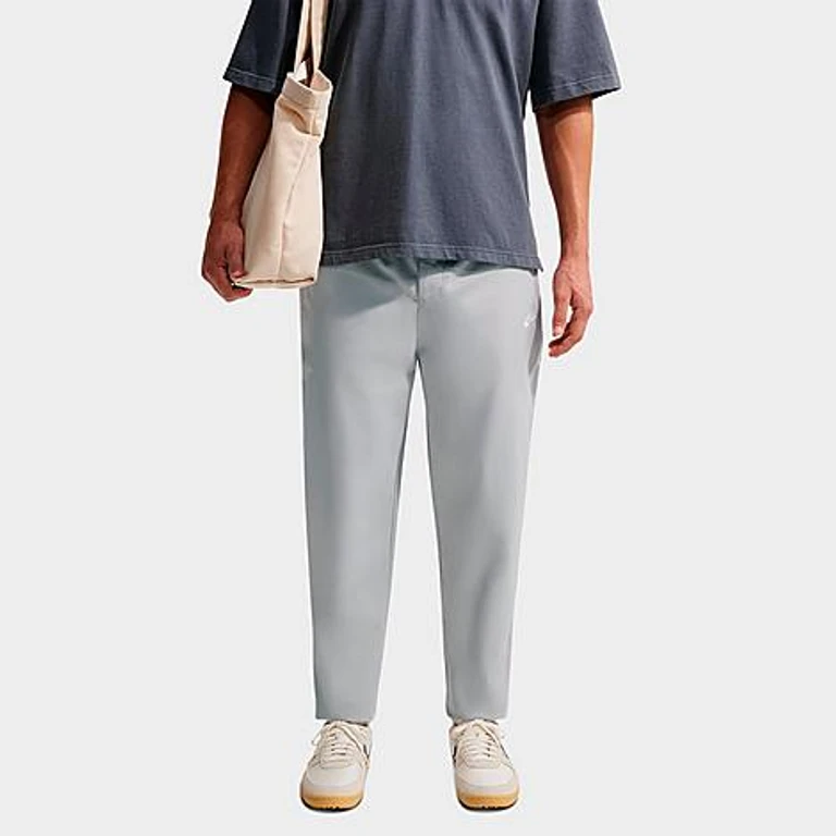 Nike Men's Club Woven Tapered Pants in Light Smoke Grey/White Size: XS