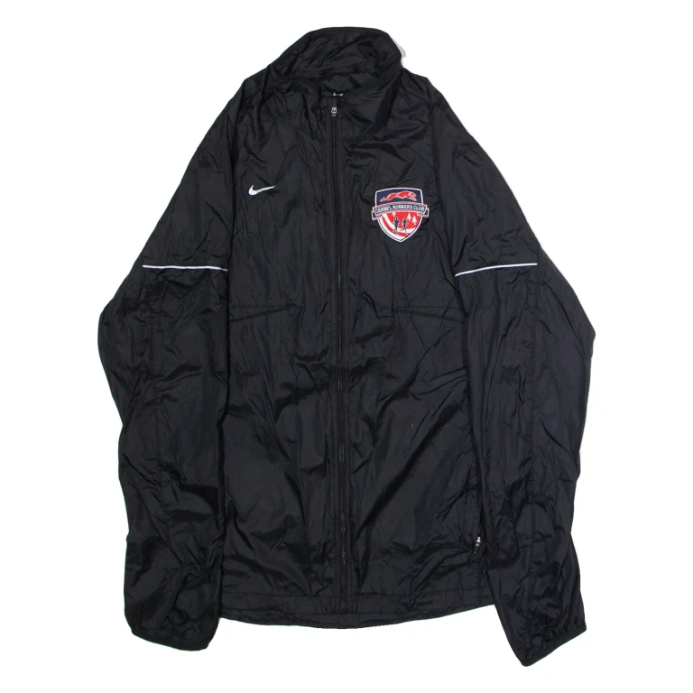 NIKE Carmel Runners Club Mens Windbreaker Jacket Black Nylon L