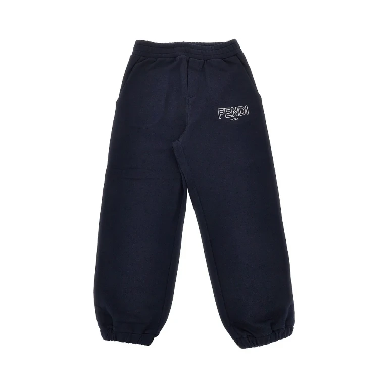 FENDI Cotton sweatpants with logo print Kids 8Y