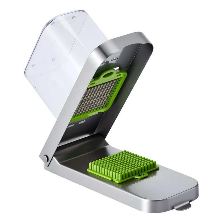 Vegetable Chopper Food Veggie Cutter 3 Stainless Onion Slicer with Container - Gray