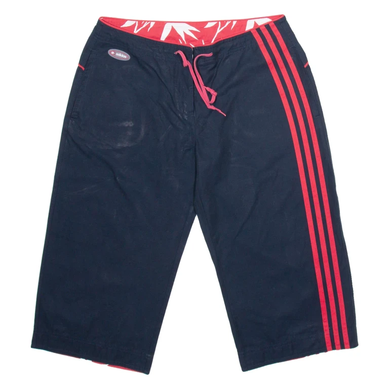 ADIDAS Womens Pedal Pushers Shorts Blue UK 12 W32
