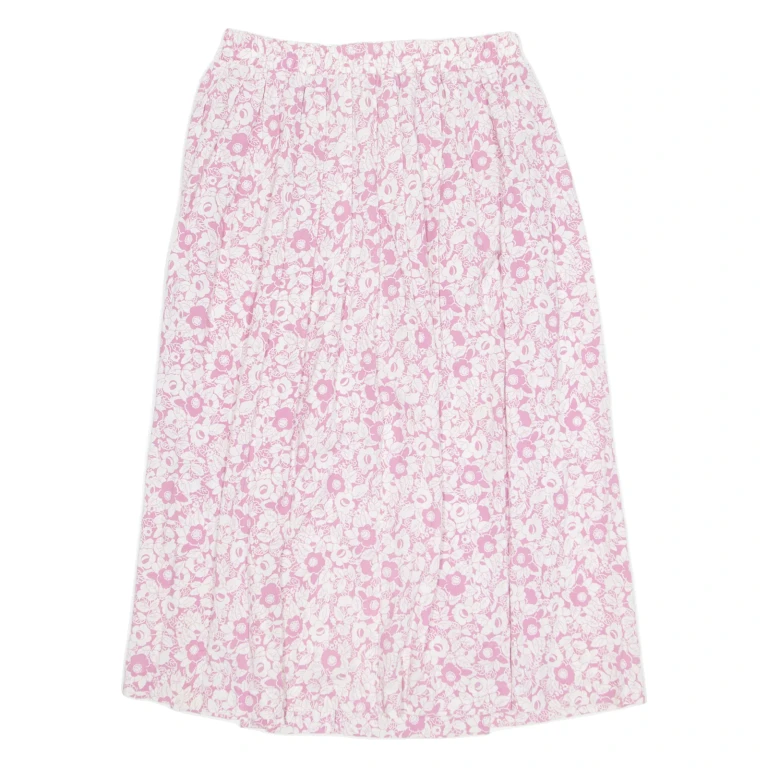Womens A-Line Skirt Pink Midi Floral L