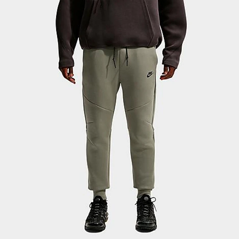 Nike Men's Tech Fleece Jogger Pants in Silver Sage/Light Pumice/Black Size: XS
