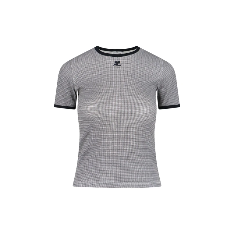 Camiseta Courrèges con estampado de pata de gallo