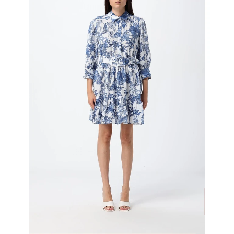 Tropical Print Cotton Chemisier Mini Dress (DAIS00209326L)